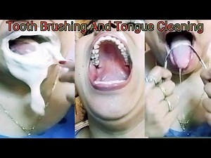 TOOTH BRUSHING AND TONGUE CLEANING || TOOTHBRUSH CHALLENGE