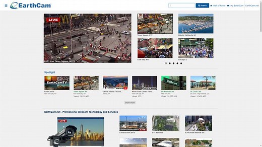 Live Network of Webcams and Streaming Video Cameras