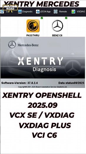 Xentry OpenShell 2025.09 XDOS Самая Стабильная Версия VCX SE VXDiag VCI C6 C4 C5 Xentry 2025 #shorts