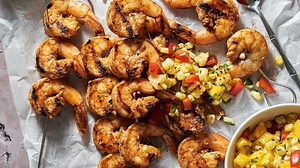 Grilled Shrimp With Charred Corn And Mango Salsa Recipe - Tasting Table