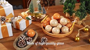 16 Pcs Brown Christmas Ornaments 3.15 Inch Glass Christmas Balls Brown Ornaments for Tree Decorations Holiday Wedding Party Favors Gift