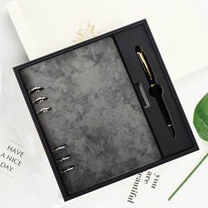 [Hot Item] 2022 Stationery Gift Custom Logo Diary Office Business Luxury Journal Leather A5 Agenda Planner Notebook with Pen Gift Set
