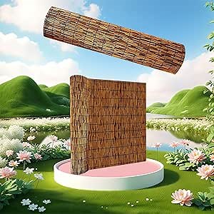 Decorative Privacy Bamboo Fence Natural Bamboo Fence 4FT X 16.4FT Reed Fencing Privacy Screens for Outdoor, Garden,Balcony,Backyard,Patio