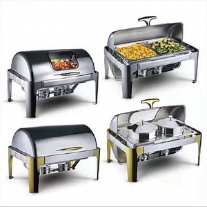 [Hot Item] Stainless Steel Roll Top Catering Food Warmer Wedding Chafing Dish Buffet Set