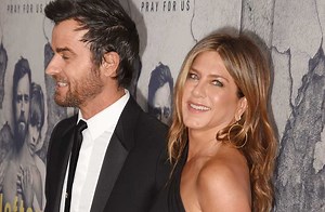 Jennifer Aniston drops jaws in leather mini dress as she supports husband Justin Theroux at 'The Leftovers' premiere