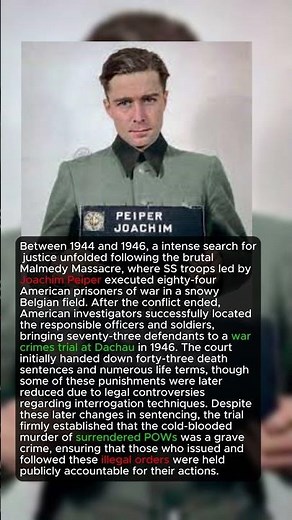 Justice for the Malmedy Massacre: The Trial of Joachim Peiper #history #wwii