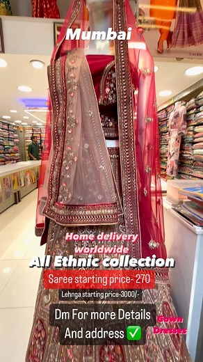 9.9K views · 39 reactions | Dadar Hind Mata ethnic collection #dadar #mumbai #ethnic #india #maharashtra #allkindofdress #lehnga #saree #women #viral #homedelivery #girl #women #all | pallavi_smilewithme | Facebook