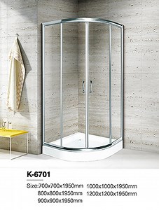 [Hot Item] Square Corner Shower Cabin Spring Roller Shower Enclosures Foshan Glass Cabin
