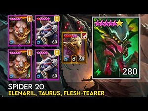 Spider 20 Poison Nuke - Elenaril, Taurus, Flesh-Tearer | Raid Shadow Legends Guide