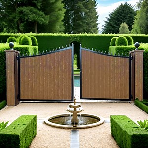 [Hot Item] Electric Swing Gate Powder Coated Iron Driveway Entrance 20FT