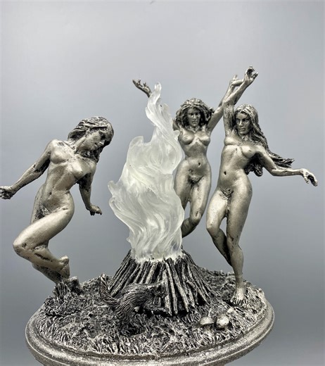 Witch’s Sabbath Statue, Hand Painted Resin Sculpture With LED Tea Light | Pagan Folklore Figurine | Witchy Art for Gothic Home Decor - Etsy