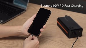 Portable Power Station with AC Outlet Power Bank for Camping Essentials Small Electric Mini Generator Large Lithium Battery Plug in Output 60W Type-C Laptop Home Backup Outdoor Emergency 99.9Wh, Black