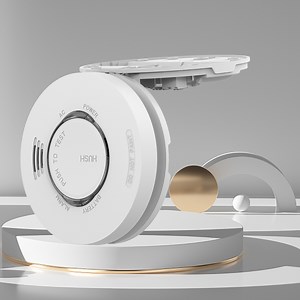 [Hot Item] Mains Power Hardwired Interlinked AC Smoke Fire Alarm DC 9V Battery Back up En14604 220V Smoke Detector