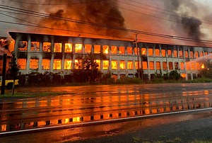 Video: Massive fire burning at former CharlesTown Mall in Utica