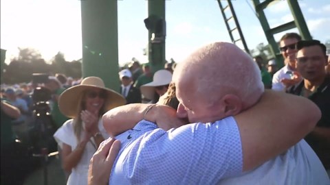 Masters winner Rory McIlroy reunites with wife Erica and daughter Poppy after clinching historic second green jacket