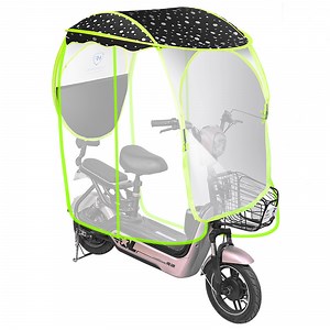 [Hot Item] Full Covered Electric Bike Umbrella Outdoor Windproof Sunshade Cover Motorcycle Umbrella Electric Scooter Umbrella for Rain