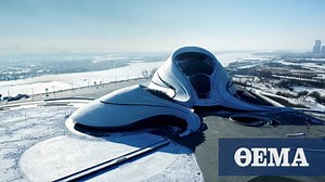 Κίνα: Εντυπωσιακές εικόνες από το έρημο και παραδομένο στο χιόνι Harbin Grand Theatre