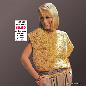 RETIREMENT-SALE*** Knit Summer Vest Pattern PDF – Breezy Sleeveless Top, Easy Vintage Pullover Beginners - Etsy