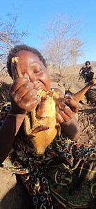 30K views · 270 reactions | Chaba’s Wife Eating A Whole Large Hot Bird Alone #WildBird #SoloEating #AuthenticLife #VillageLife #TribalLife | Hadzabe Icon | Facebook