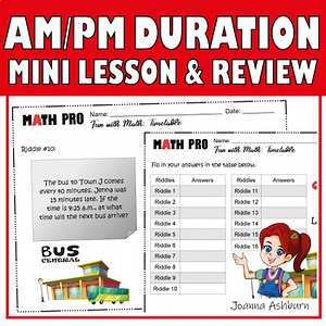Elapsed Time Word Problems and Reflection Task Cards | A.M. and P.M. Clock