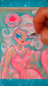 A tiny 🩷 Pixie Mermaid 🩷 on a clam shell.⁠ Acryla gouache and glitter on mixed media paper. ⁠ www.missfluff.shop ⁠ #wipart #arttimelapse #speedpaint #gouachepainting #mermaids #mermaidart #vintageinspired #pinklove | Miss Fluff