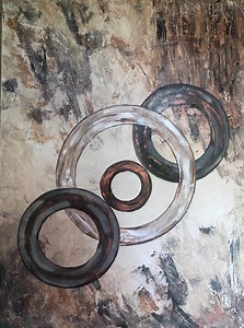 Cercles : Peinture abstraite unique, peinte à la main, décoration murale, design d'intérieur, acrylique sur toile 3D de 60x80 cm. - Etsy France