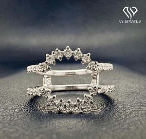 Enhancer Guard Ring, Round Cut Enhancer Guard, 14K Gold Ring Guard, Women Wrap Ring Guard, Anniversary Ring, Moissanite Wedding Ring Guard - Etsy