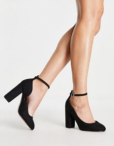 ASOS DESIGN Placid high block heels in black | ASOS