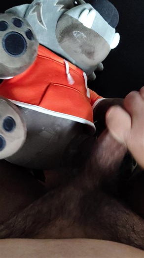 Cumming on the Dave Plush!