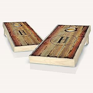 Skip's Garage Personalized Burned Wood Monogram Cornhole Boards - Custom Cornhole Boards - Portable Outdoor Lawn Game + Accessories