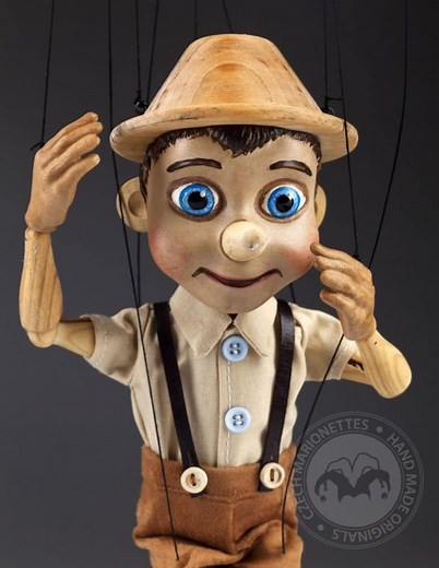 Amazing Marionette Pinocchio in Retro Style – 12.5 Inches Tall String Puppet by Czech Marionettes - Etsy