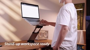 Nulaxy Height Adjustable Laptop Stand for Desk, Dual Foldable Aluminum Computer Riser, Pull Out Design Ergonomic Sit to Notebook Holder Convertor, Compatible with All 10-17" Laptops, Tablets, Gray