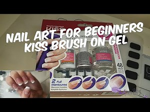 Nail art for beginners | kiss brush on gel tips | How to