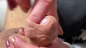 Limp and Hard Dick Foreskin play until he cum shoot