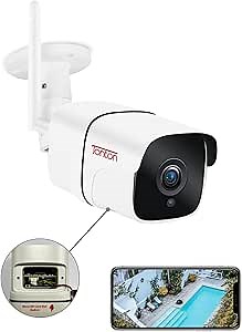 Security Cameras Wireless Outdoor 2K 4MP,Tonton H.265 WiFi IP Bullet Survelliance Camera,IP66 Waterproof,Metal Housing,Human&Vehicle Detection,Siren,Full Color Night Vision,SD Card Storage,Email Alert