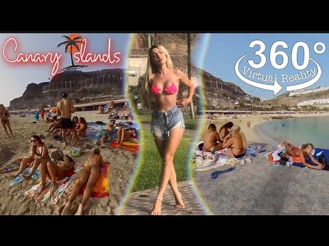 VR 360° Video Beach Walk, Micro Bikini, Canary Islands. Oculus Quest 2. Insta360 #vrgirl #360