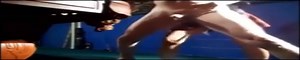 Guy cum handsfree by rough strapon pegging