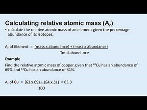 Calculating relative atomic mass