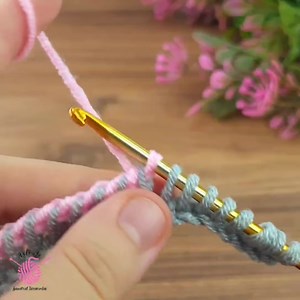 You will love my two-color Tunisian crochet pattern, let's learn it #crochet #tunisiancrochet #knitting | Learn Crochet