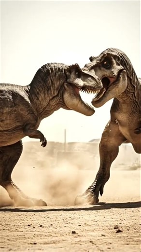 T-Rex vs T-Rex EPIC Fight | Dinosaur Battle #viral #shorts #ytshorts #wildlife #DreamScreenAI