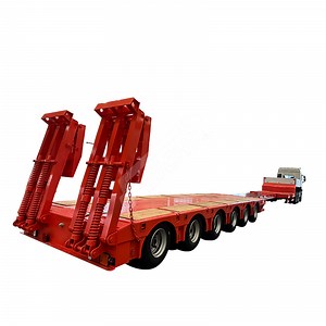 [Hot Item] Afeichi Brand of Heavy Duty 16m Drawable 8m 3 Axle Lift 6 Axle Full Airbag Transport Machinery Equipment Low Bed Semi Trailer