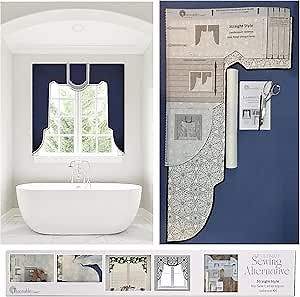 Amazon.com: Traceable Designer; Traditional Straight Lambrequin; DIY Valance Kit; No Sewing Needed for Custom Cornice Curtains; Room Darkening; Rod Pocket; Fully Lined : Home & Kitchen