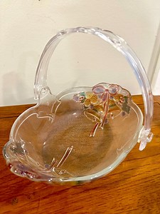 Vintage Mikasa Holiday Bells Glass Basket W/removable Acrylic Handle - Etsy