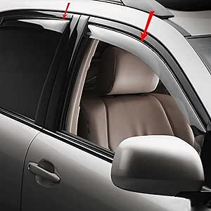 OMAC Window Visor Vent Rain Deflector for Subaru Forester 2019-2024 Black Smoke 4 Pcs