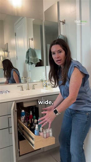 Transform your under-sink storage nightmare! Wide pull-out drawers work around plumbing to give ...