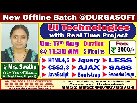 UI Technologies Offline Training @ DURGASOFT