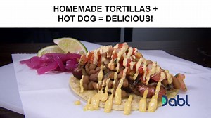 TRY THE TACO DOG! Homemade tortillas and a hot dog? You gotta try this! Perfect for families looking to use get creative with their pantry this Taco Tuesday! Watch You Gotta Eat Here for FREE on Dabl Network TV. For where to watch, visit https://bit.ly/2sGTUwA #Dabl #DablNetwork #TacoTuesday | Iconic TV Moments