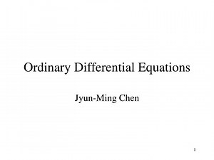 Ordinary Differential Equations - SlideServe