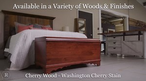 Rustic Red Door Cedar Hope Chest with Waterfall Top, Amish Made Wooden Storage Trunk Box for Bedroom, Blanket, Anti-Slam Hinges and Lock, 46", Rustic Cherry Wood, W. Cherry Stain