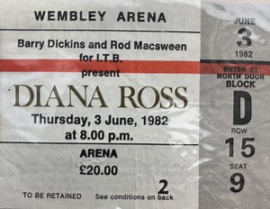 Jun 03, 1982: Diana Ross at Wembley Arena London, England, United Kingdom | Concert Archives